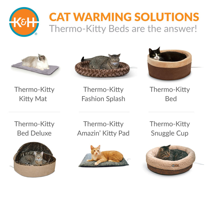 K&amp;H Self-Warming Cat Bed Pad, Self Heating Pad, Small 21 X 17 Oatmeal/Choco