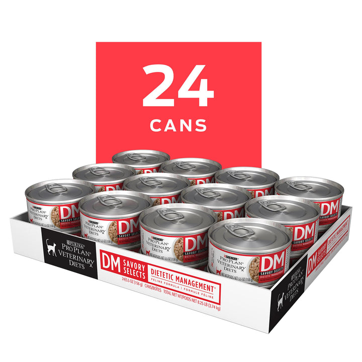 Purina Pro Plan Vet Diets DM Dietetic Management Wet Cat Food, (24) 5.5 oz