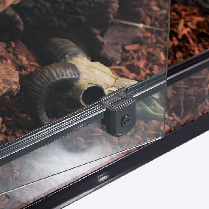 REPTI ZOO 50 Gallon Reptile Glass Terrarium Tank Double Hinge Door with Screen Ventilation Large Reptile Terrarium 36" x 18" x 18"(Knock-Down)