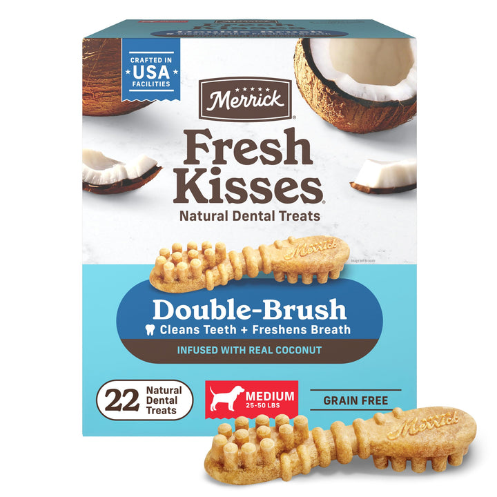 Merrick Fresh Kisses Natural Medium Dental Chews for Dogs, 22 ct. Box