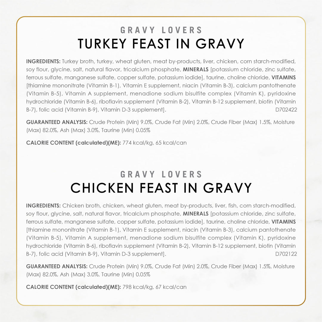 Purina Fancy Feast Gravy Lovers Wet Cat Food, 3 oz Cans, 30-Pack