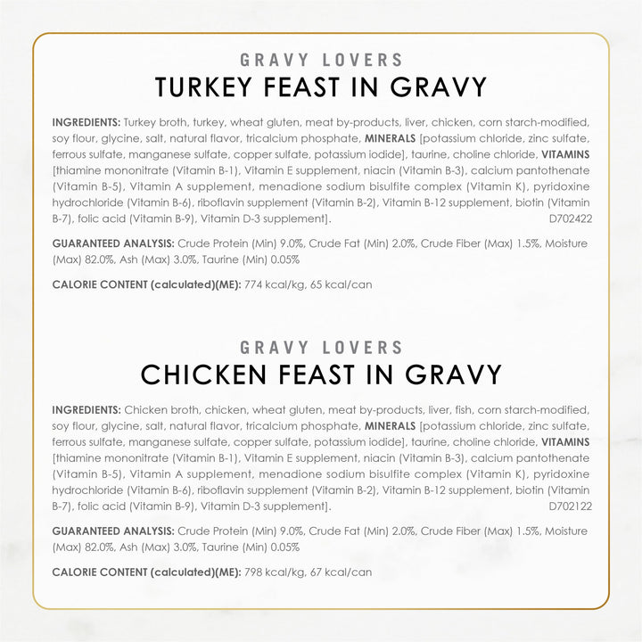 Purina Fancy Feast Gravy Lovers Wet Cat Food, 3 oz Cans, 30-Pack