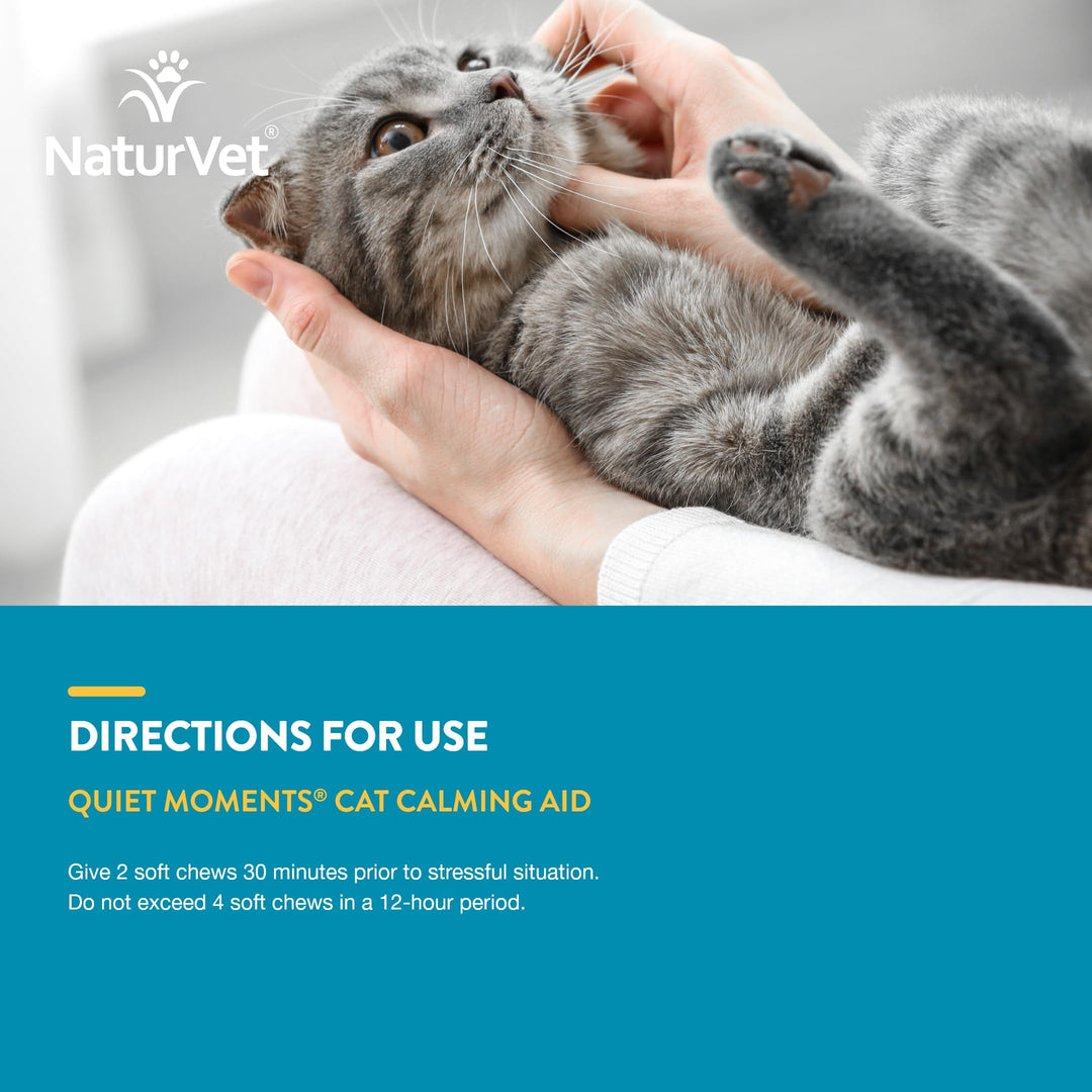 NaturVet Quiet Moments Calming Plus Melatonin Cat Supplement - 50 Count