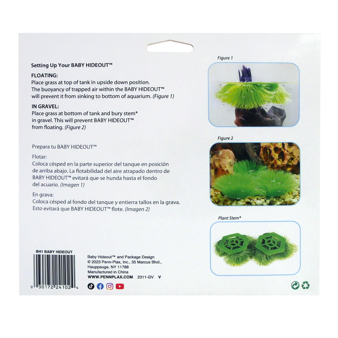 Penn-Plax Fish Breeding Grass – Baby Hideout for Fry – Great for Livebearers and Egg Layers – Plastic Aquarium Plants – 2 Pieces