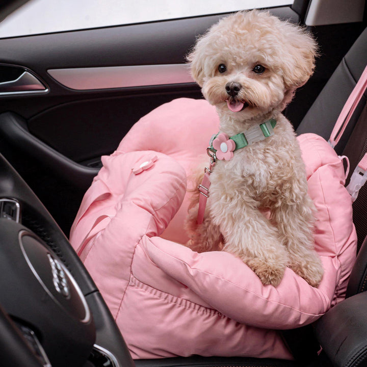 VETRESKA Dog Carrier Dog Car Seat for Small Dogs - Washable Cat Carrier Portable Puppy Bed for Car Seat of Easy Installation Pet Travel Carrier Bed with Storage Pocket &amp; Safety Clip-On Leas