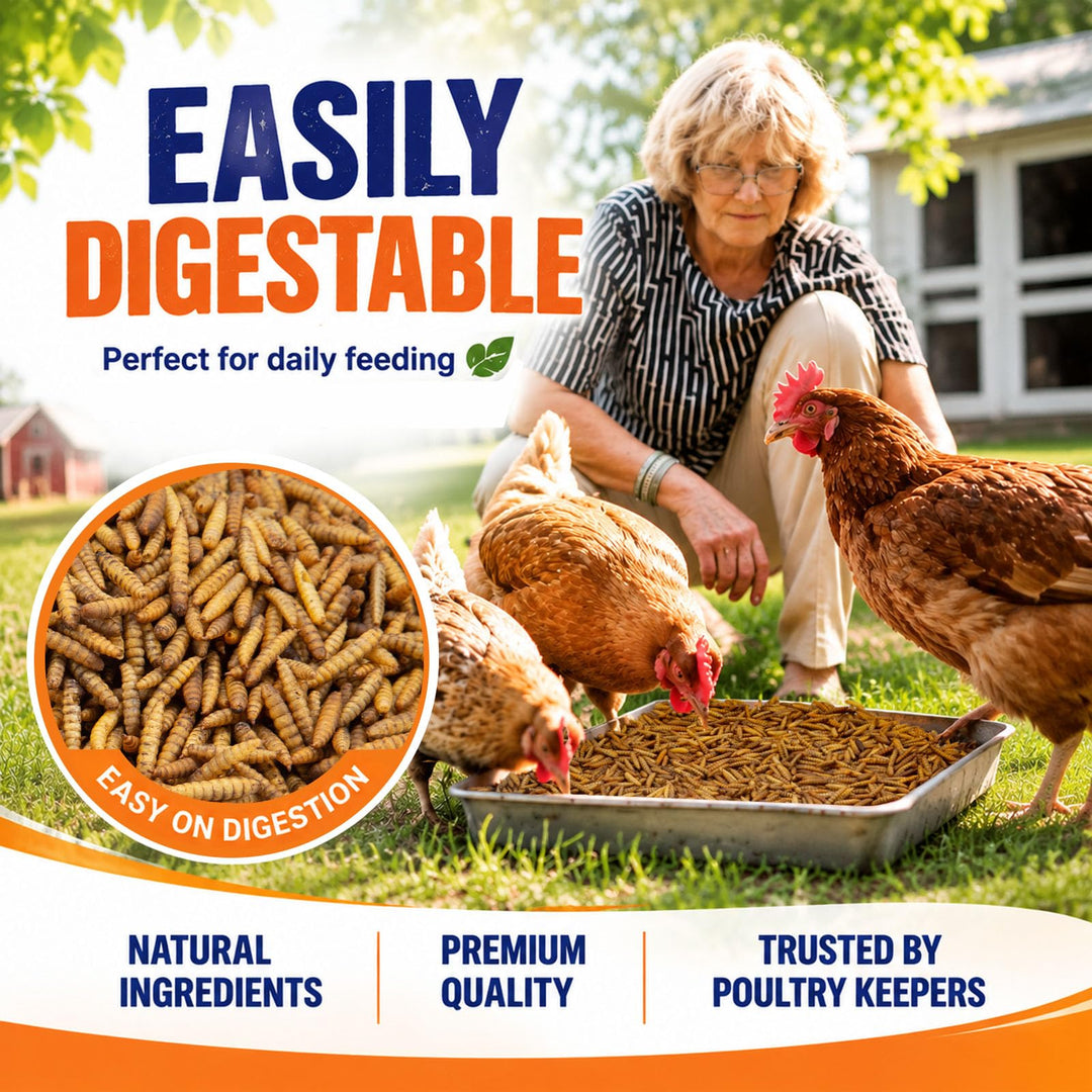 MEILLEURE 5LB Dried Black Soldier Fly Larvae for Laying Hens, Calcium Feed