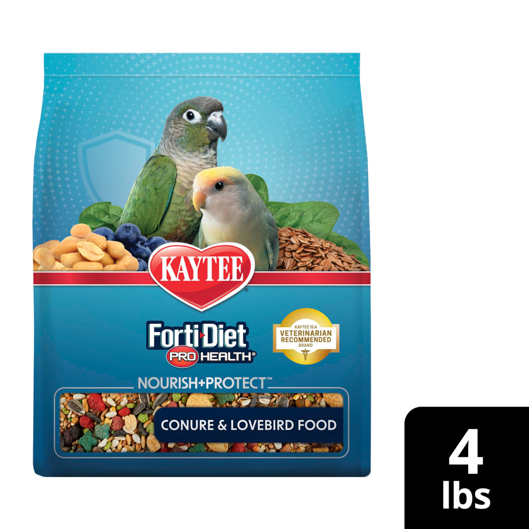 Kaytee Forti-Diet Pro Health Nourish+Protect Conure &amp; Lovebird Food, 4 lb