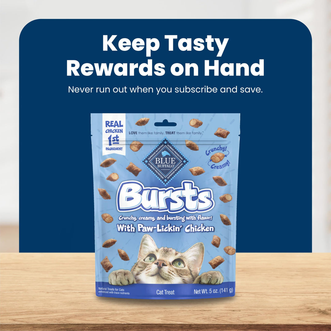 Blue Buffalo Bursts Chicken Crunchy &amp; Creamy Cat Treats, 5 oz