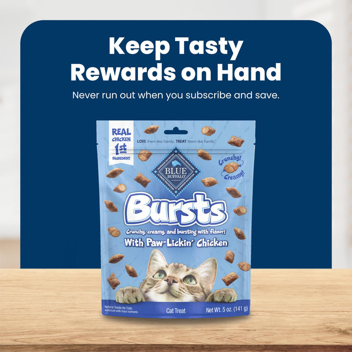 Blue Buffalo Bursts Chicken Crunchy &amp; Creamy Cat Treats, 5 oz