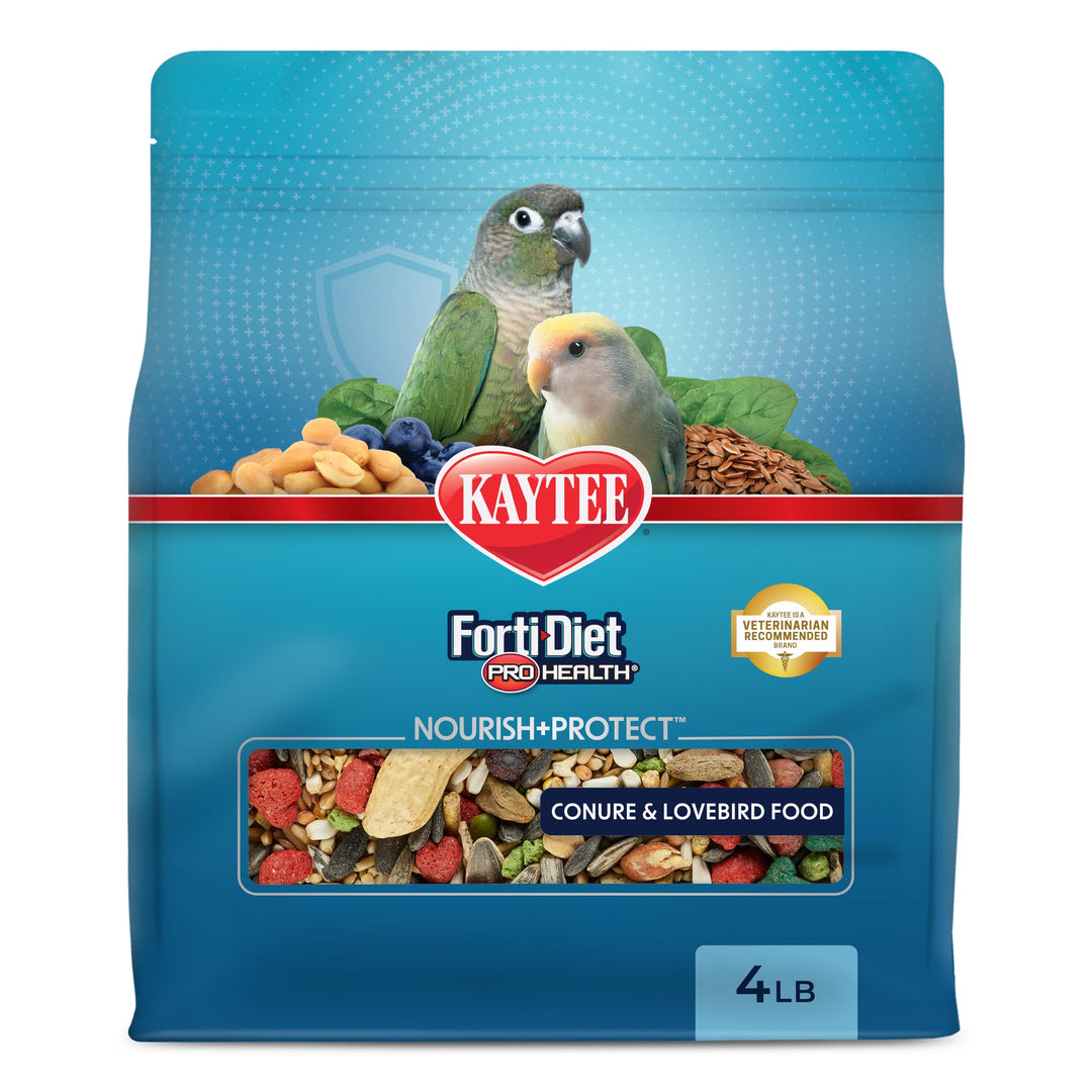 Kaytee Forti-Diet Pro Health Nourish+Protect Conure &amp; Lovebird Food, 4 lb