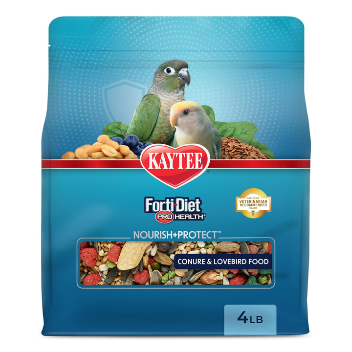 Kaytee Forti-Diet Pro Health Nourish+Protect Conure &amp; Lovebird Food, 4 lb
