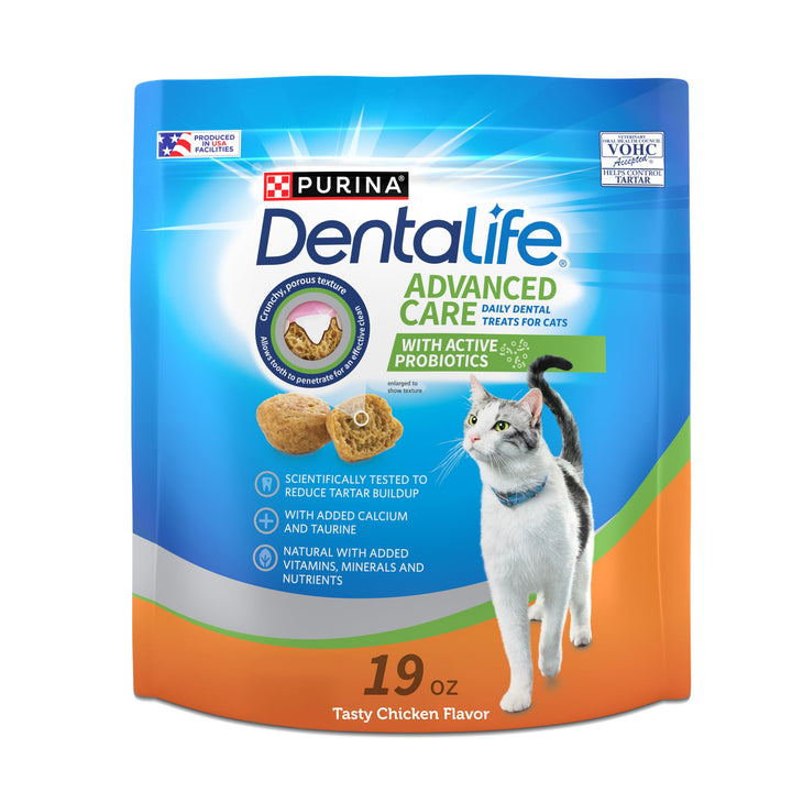 Dentalife Purina Dental Cat Treats, Tasty Chicken Flavor, 19 oz Pouch