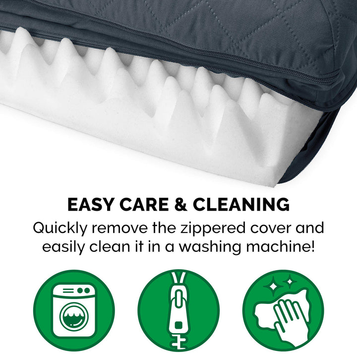 FurHaven Classic Sofa Orthopedic Dog Bed for Large Dogs, with Orthopedic Egg Crate with a Solid Orthopedic Foam Base for Joint Support, Removable Washable Cover, Large, Quilted Sofa, Iron Gray