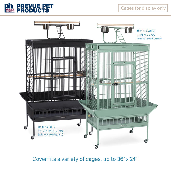Prevue Pet Products Large Playtop Bird Cage Cover - Black, Size Large