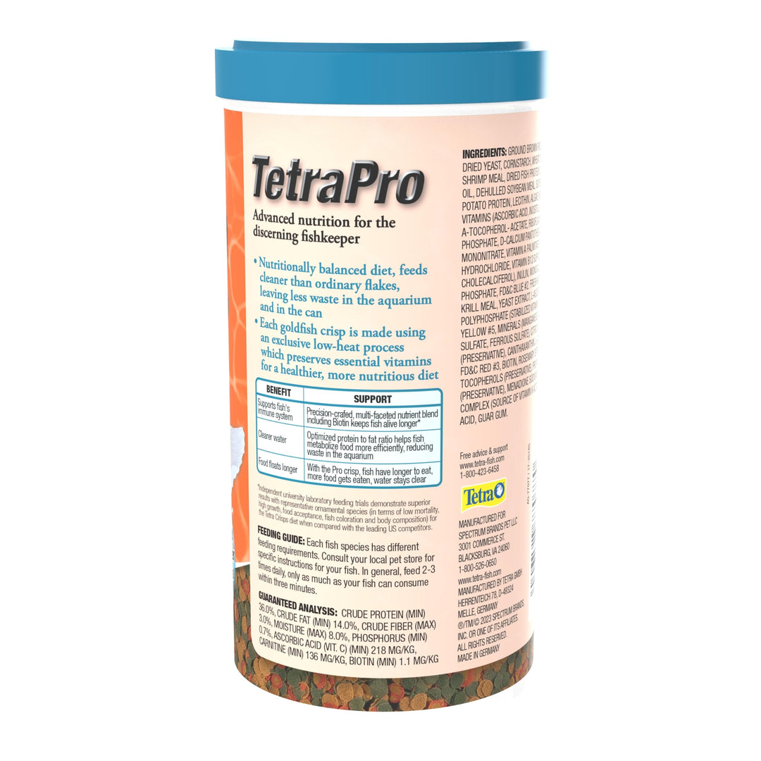 Tetra 77077 TetraPRO Goldfish Crisps for Fishes, 7.9 Ounce (Pack of 2)