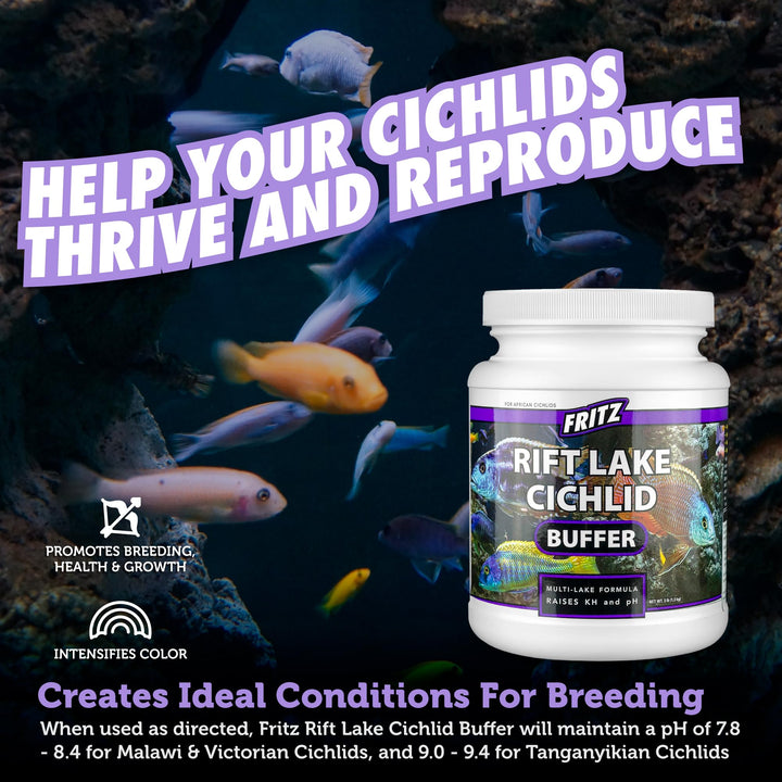 Fritz Aquatics Rift Lake Cichlid Buffer Multi-Lake Formula Raises KH &amp; pH (3-Pound)