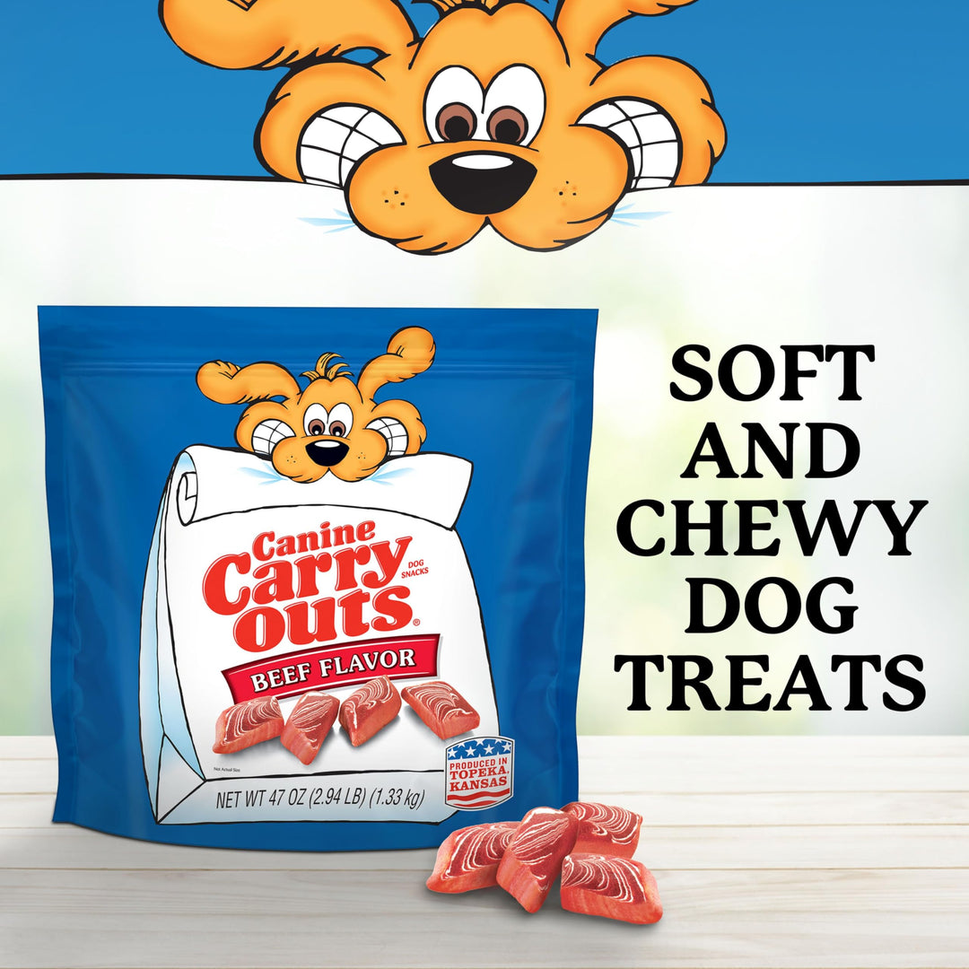 Canine Carry Outs Beef Flavor Dog Treats, 47 Ounce Bag