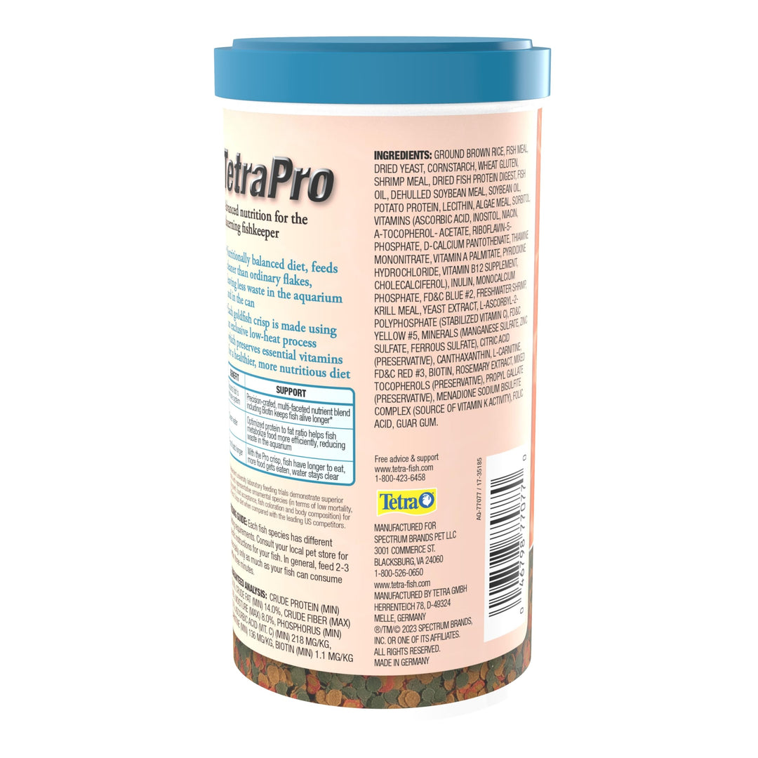 Tetra 77077 TetraPRO Goldfish Crisps for Fishes, 7.9 Ounce (Pack of 2)