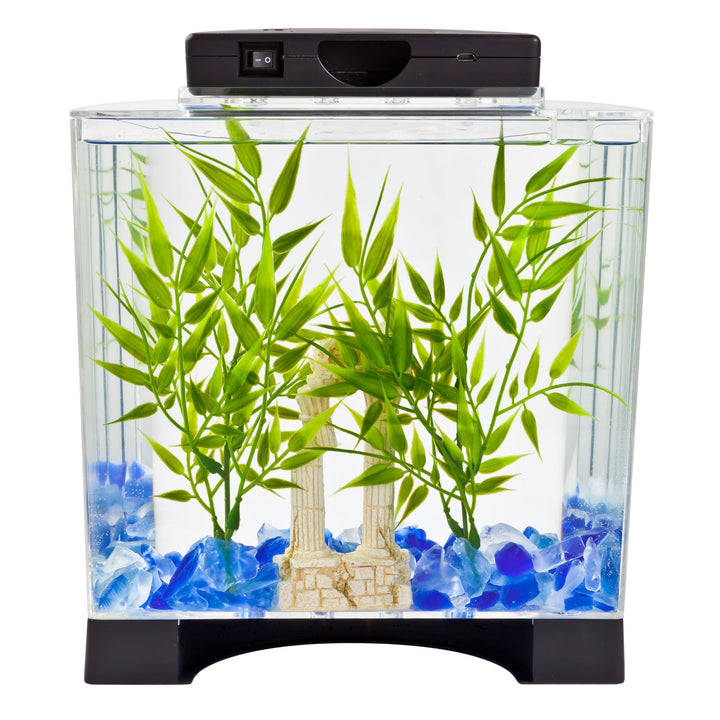 Tetra LED Half Moon 1.1 Gallon Fish Tank Kit for Betta Fish