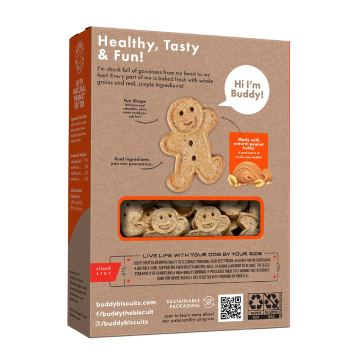 Buddy Biscuits Crunchy Dog Treats, Peanut Butter, 16 oz Box