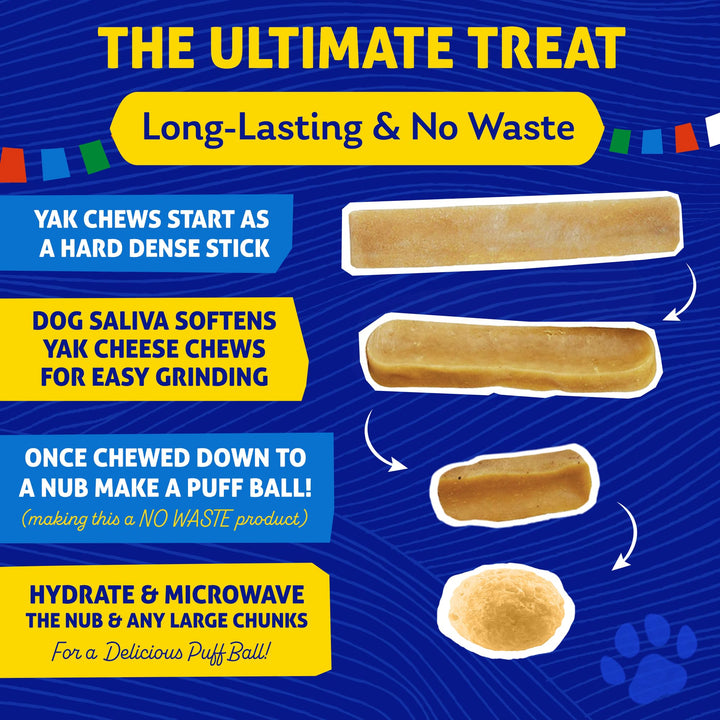 Himalayan Dog Chew, The Original Yak Cheese Dog Chews, 3 Large/XL Yak Chews