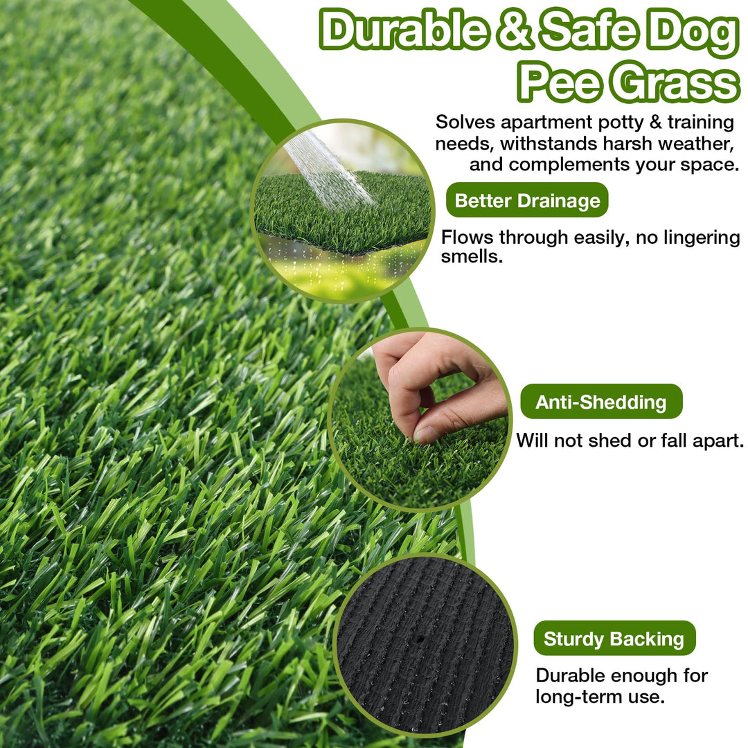 TOOKOO 2 Pack Fake Grass Pee Pad for Dogs Potty Training 16"x24"