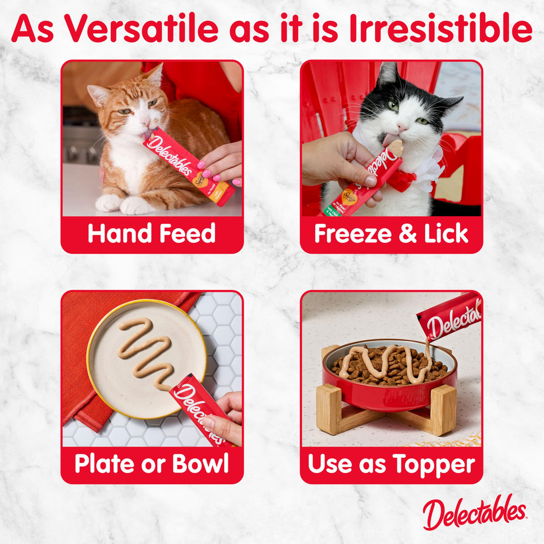 Delectables Squeeze Up Catnip Variety Pack, Creamy Squeezable Puree, Lickable Wet Cat Treats, Grain Free, No Added Fillers, No by-Products, No Added Preservatives, 0.5 Ounces Tube, 20 Tubes Total