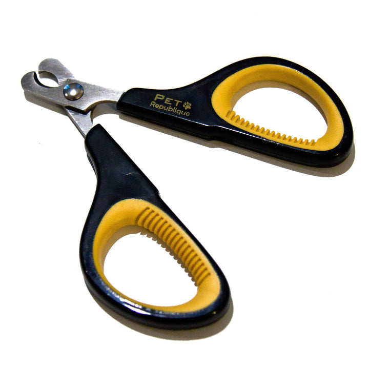 Cat Nail Clippers by Pet Republique – Professional Stainless-Steel Nail Clipper for Cats, Kittens, Hamster, Rabbits, Birds, &amp; Small Breed Animals Claw Trimmer (Black+Yellow)