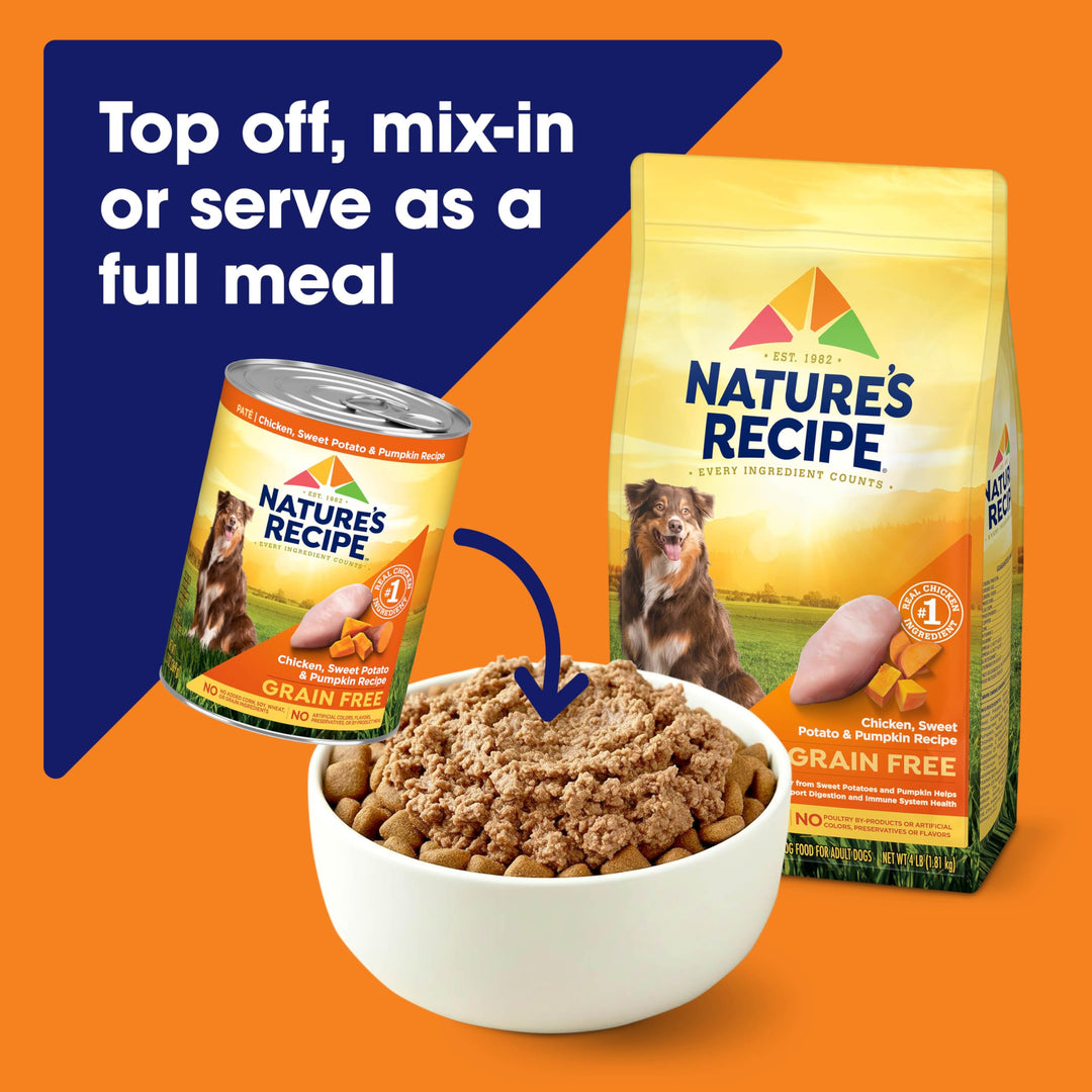 Nature’s Recipe Grain Free Wet Dog Food Chicken, 13 oz. Can (Pack of 12)