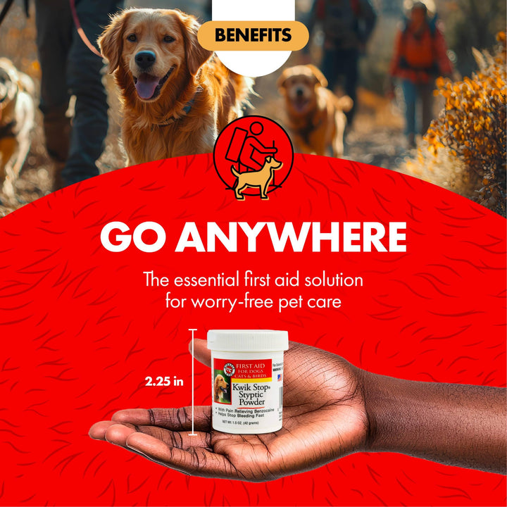 Miracle Care Kwik Stop Styptic Powder for Dogs, Cats, and Birds, 1.5 Ounce