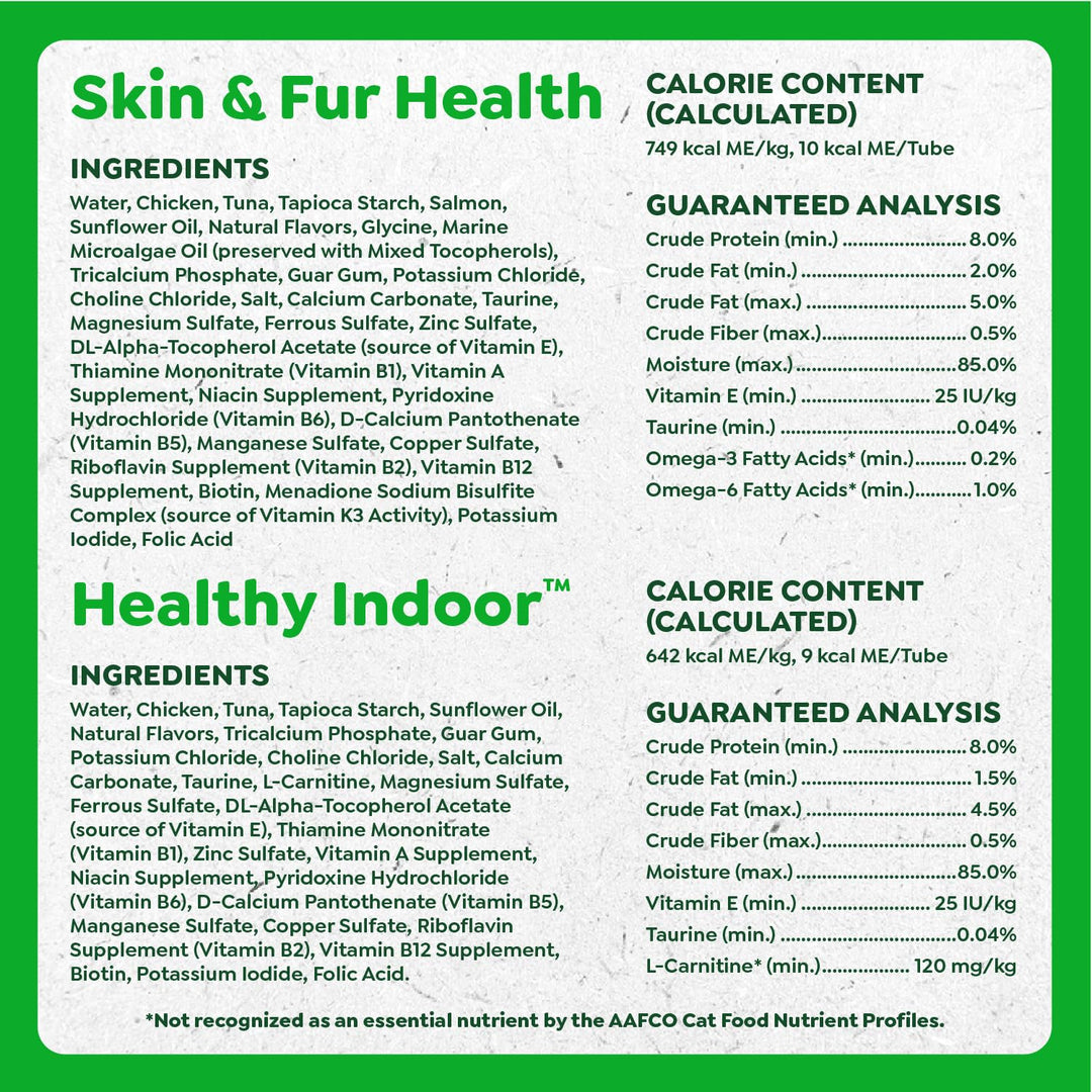 Greenies Feline Smart Purees Cat Treats, Indoor and Skin &amp; Fur, 40 Count