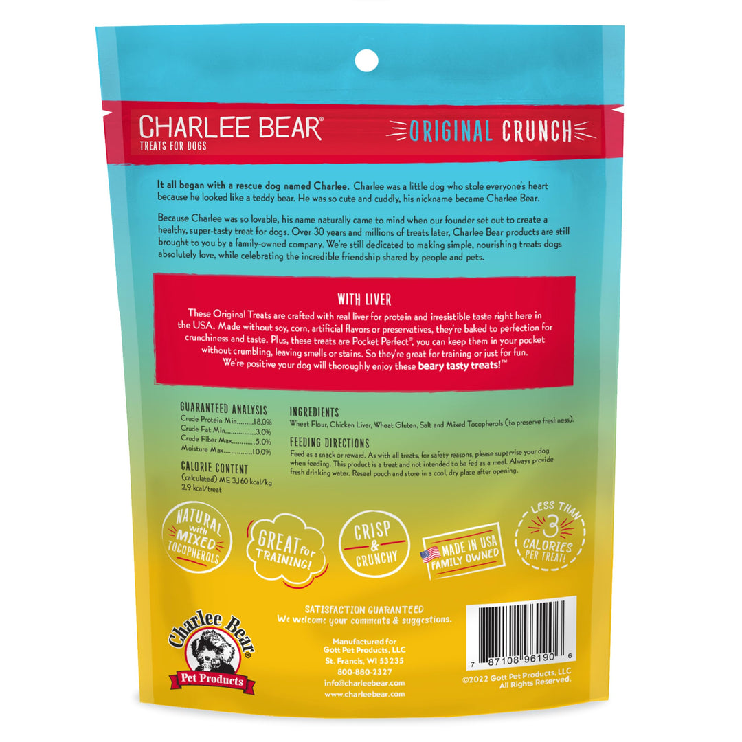 Charlee Bear Original Dog Training Treats, Chicken Liver, 16 oz