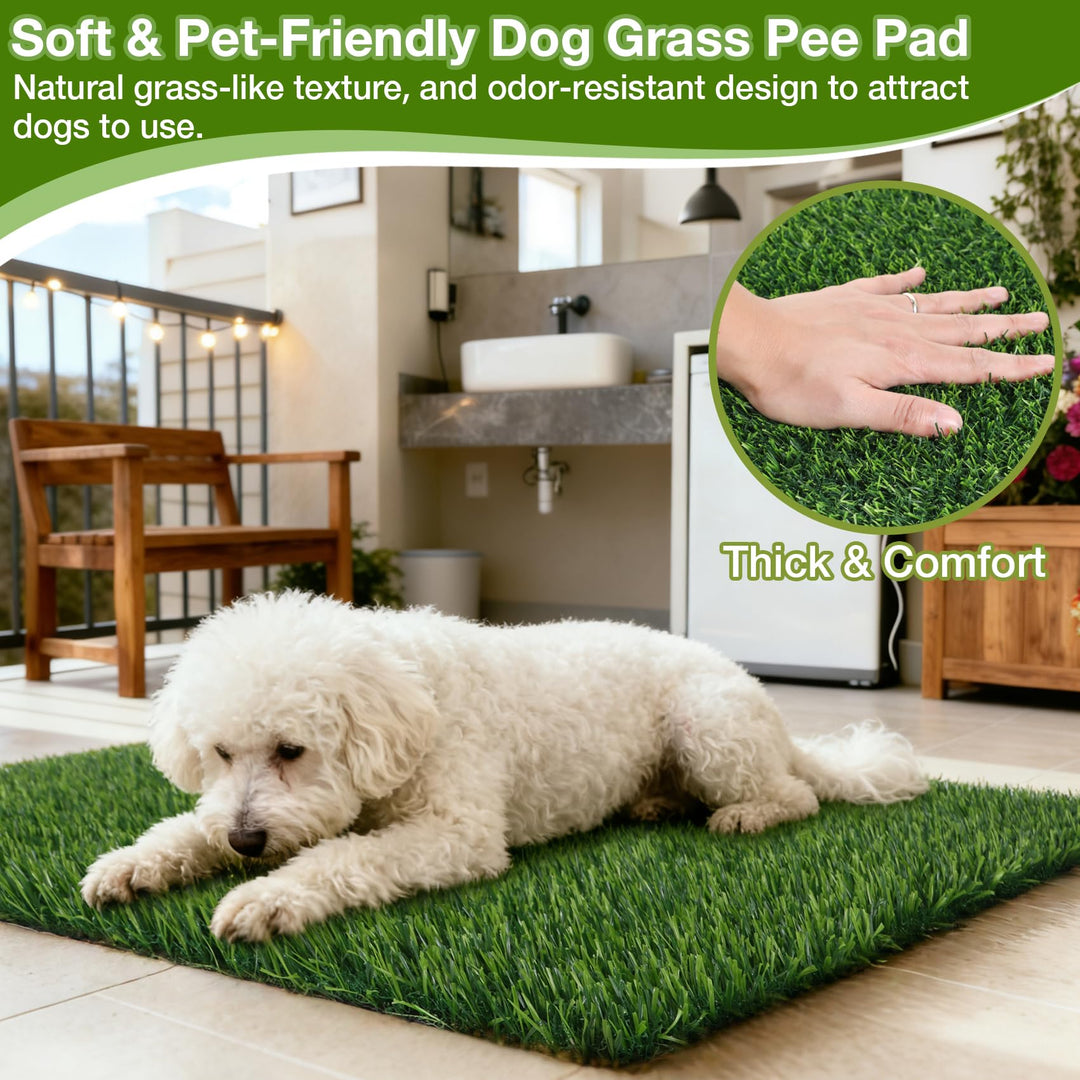 TOOKOO 2 Pack Fake Grass Pee Pad for Dogs Potty Training 16"x24"