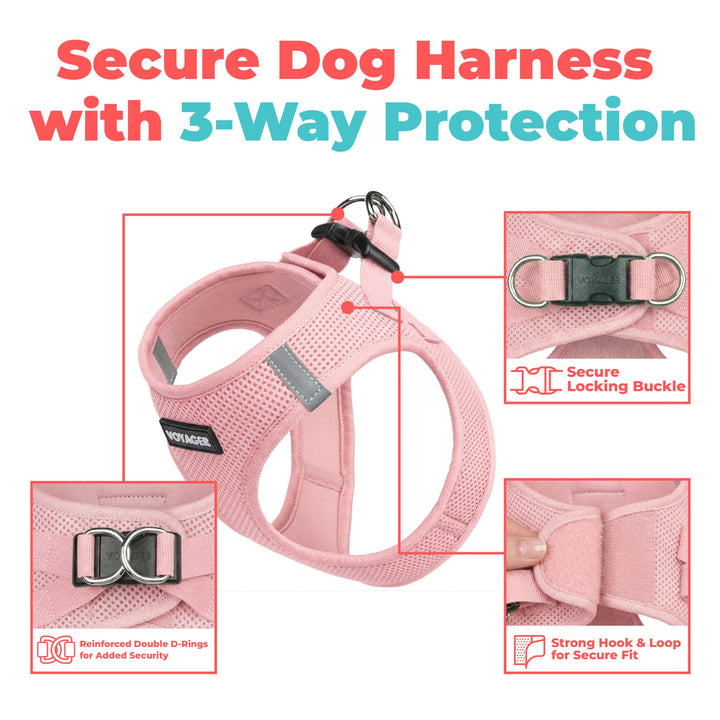 Voyager Step-in Air Dog Vest Harness - Pink, Small