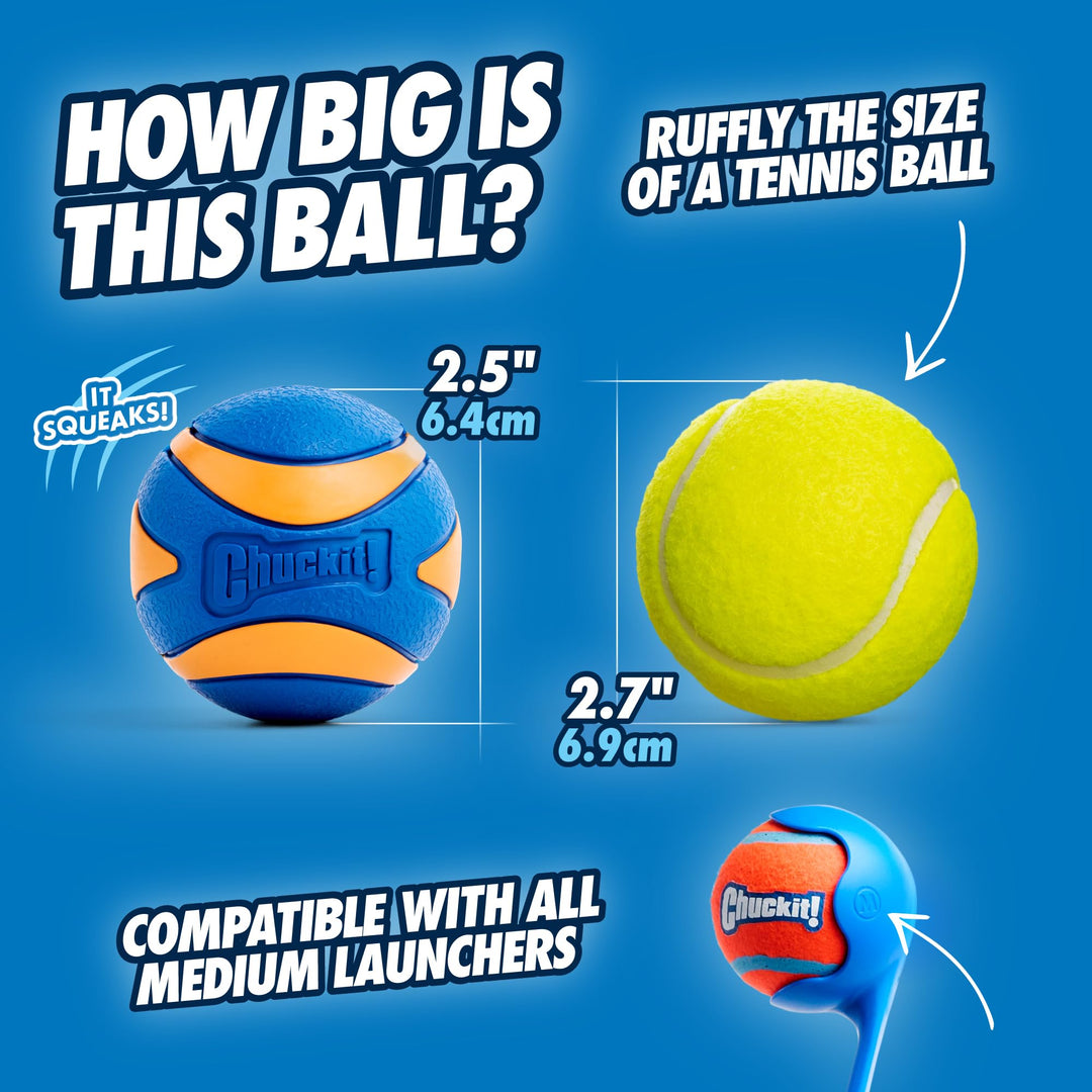 Chuckit! Ultra Squeaker Dog Balls, Floating, Medium 2.5-in, 2-Pack