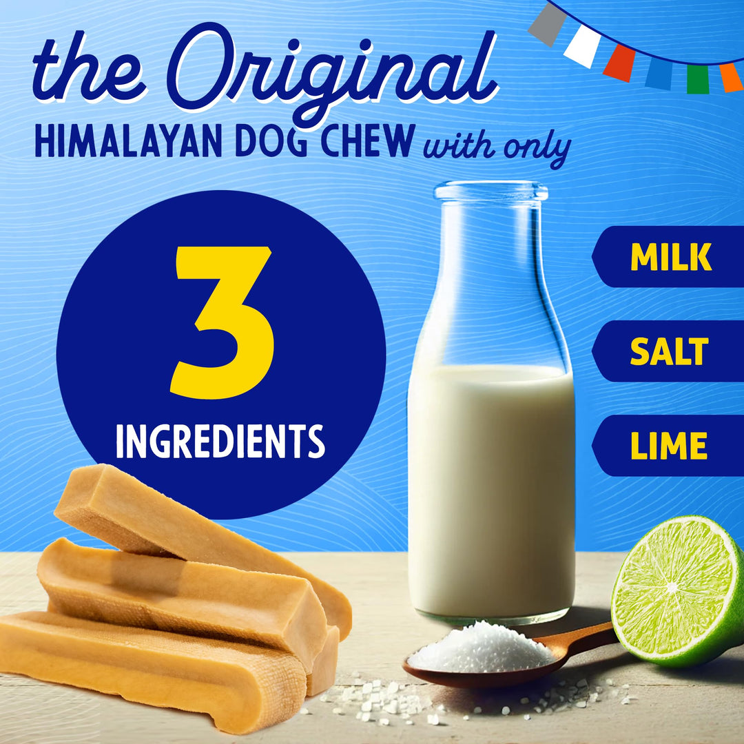Himalayan Dog Chew, The Original Yak Cheese Dog Chews, 3 Large/XL Yak Chews