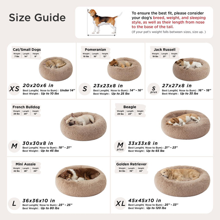 Bedsure Calming Dog Bed Medium Size Dog Donut Washable Pet Bed,30ins