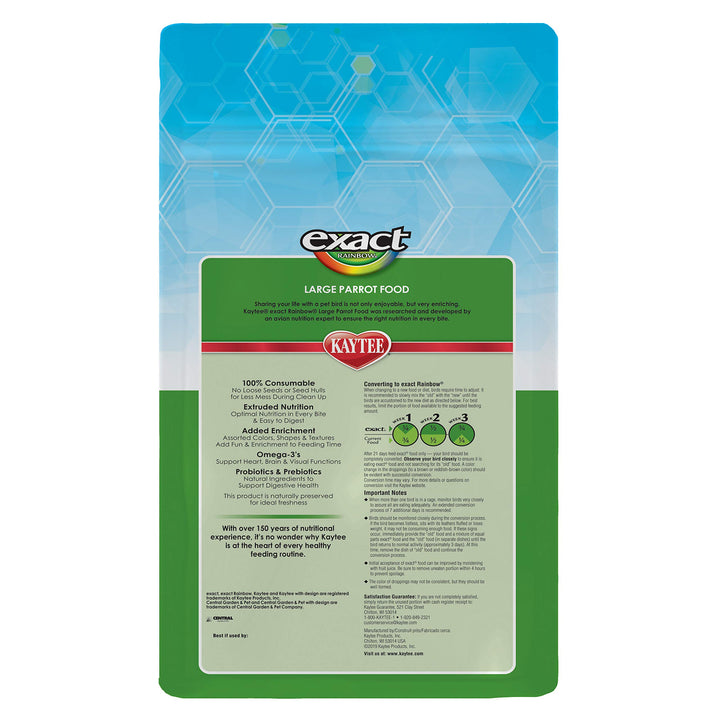 Kaytee Exact Rainbow Premium Parrot Food for Large Birds, 4 Pounds