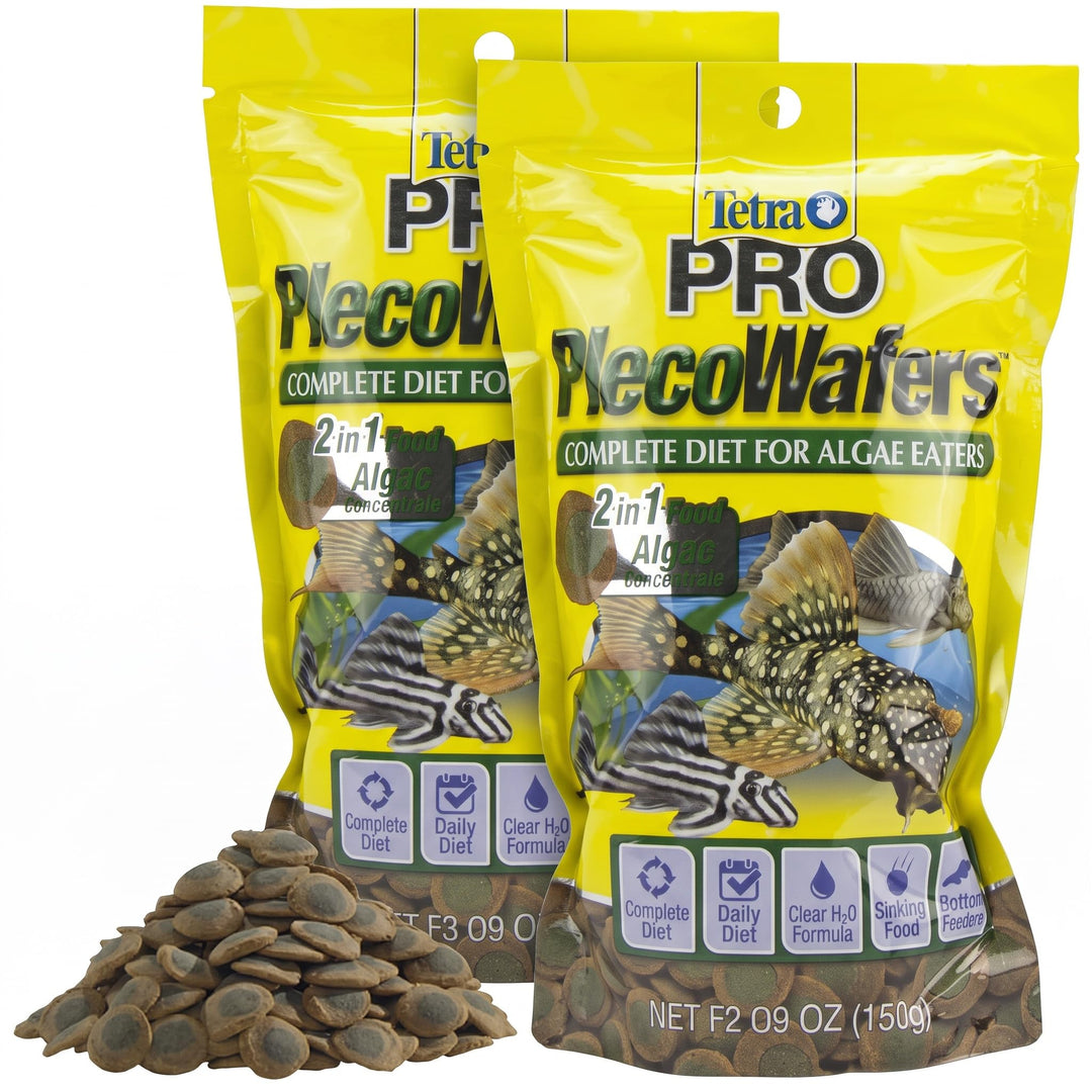 Tetra PRO PlecoWafers, Nutritionally Balanced Vegetarian Fish Food for Bottom Feeders, Concentrated Algae Center5.29 Ounces (Pack of 2)