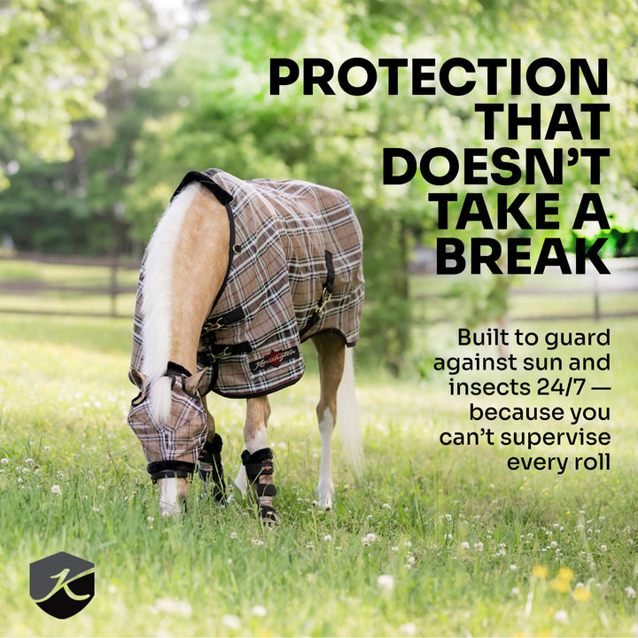 Kensington Breathable and UV Protective Sheet SureFit All Season Protection for Horse - 75", Deluxe Black