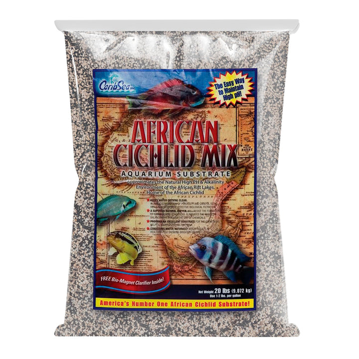 CaribSea African Cichlid Mix Sahara Sand - 20 lb - Natural Substrate Buffers pH, Ideal for African Cichlids, Enhances Color &amp; Behavior in Freshwater Aquariums