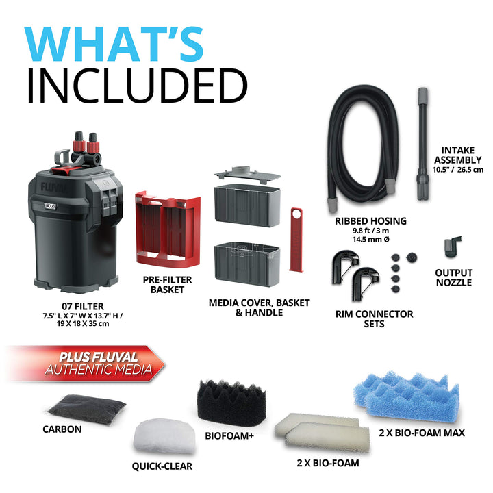 Fluval 107 Perfomance Canister Filter for Aquariums up to 30 Gallons