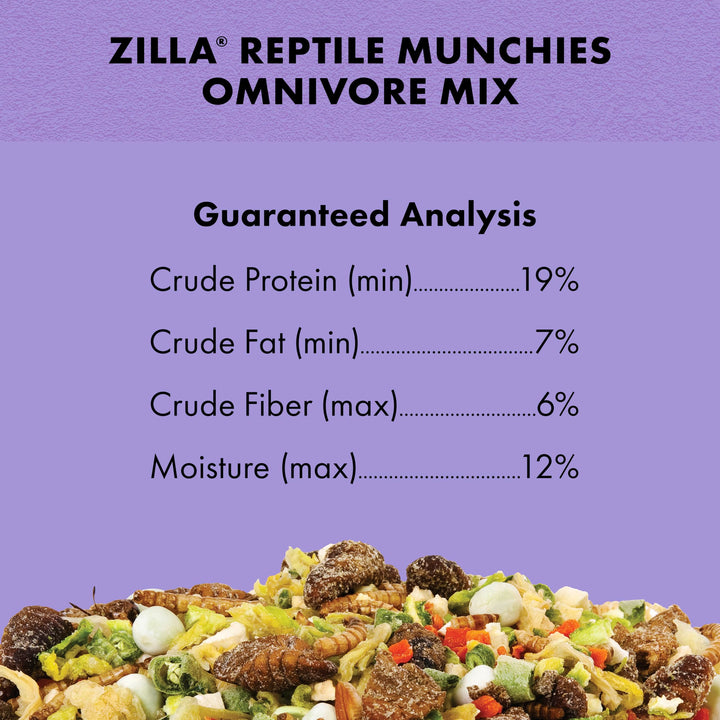 Zilla Reptile Munchies Omnivore Mix, Dehydrated Vegetables, 4 Oz