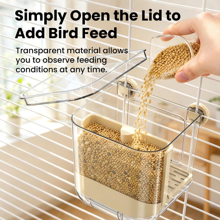Automatic Bird Feeder for Cage,No Mess Bird Seed Food Container,Catcher