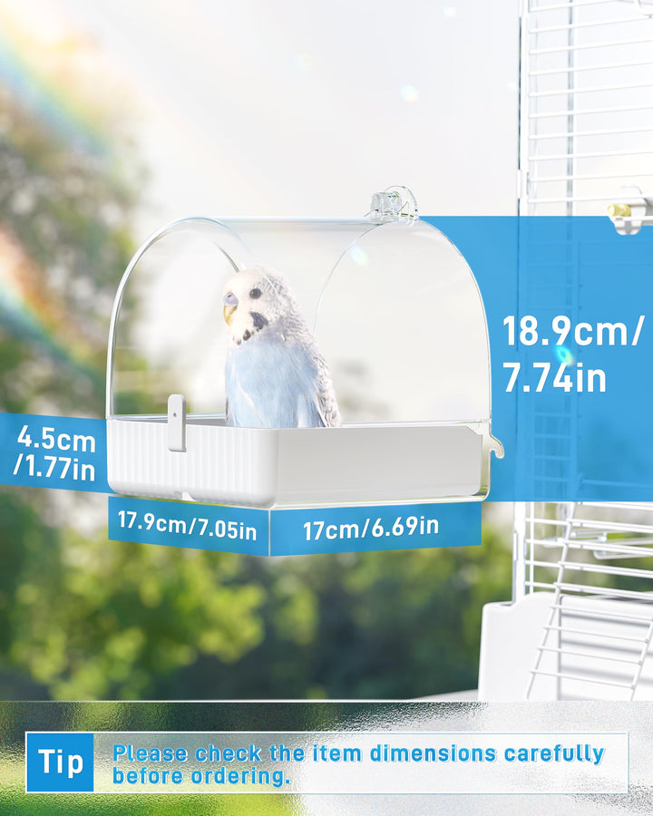 BUCATSTATE Hanging Bird Bath for Cage, 3 in 1 Multifunction Bird Bath/Bowl/House, Bird Cage Accessories Suitable for Small to Medium Birds, Like Lovebirds, Finches, Parakeets, Mannikin