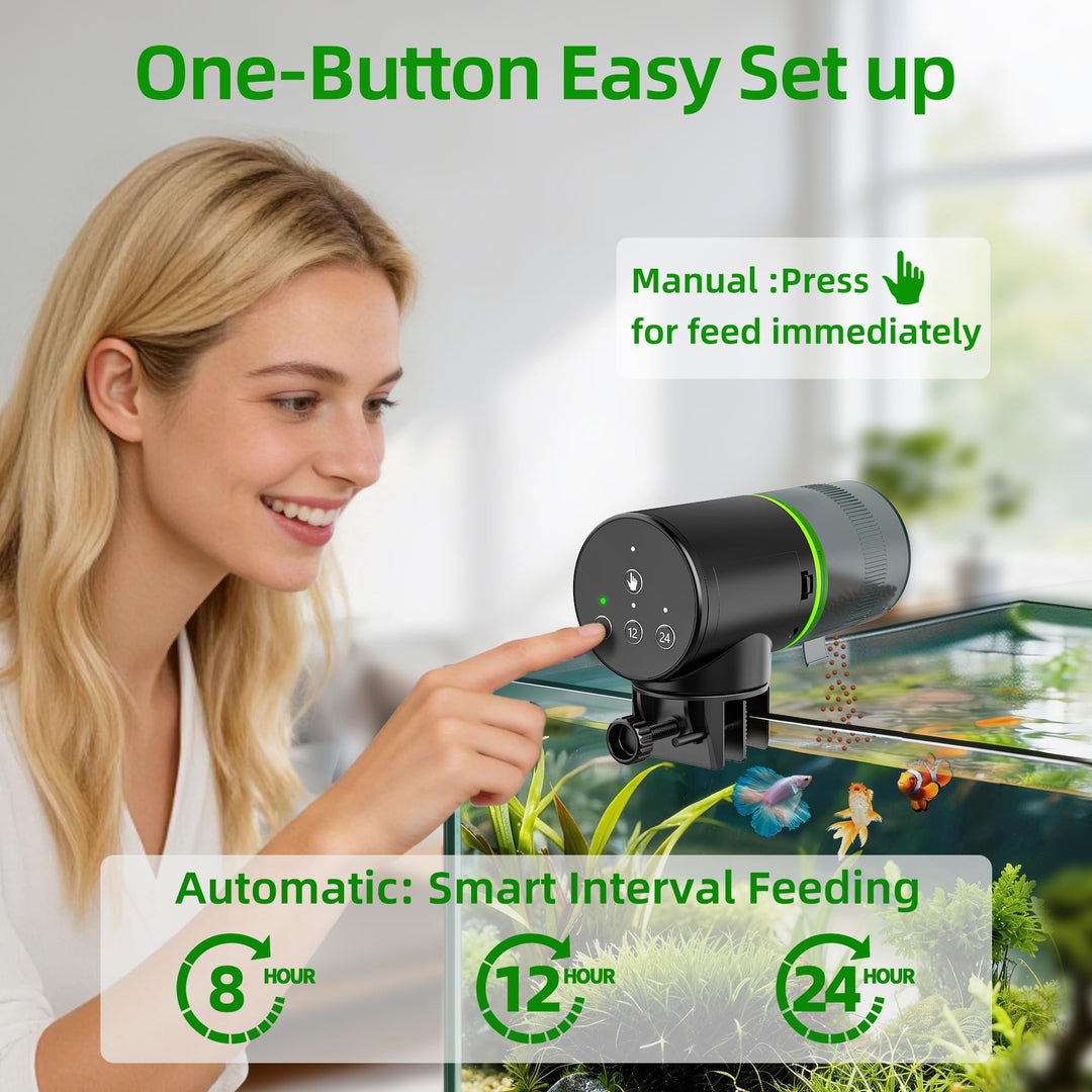 Freesea Automatic Fish Feeder for Aquarium: One-Touch Easy Setup &amp; 3 Timers