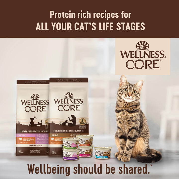 Wellness CORE Kitten Dry Cat Food, Natural, Grain Free Kibble, Turkey Meal and Chicken Recipe, 5 lb Bag