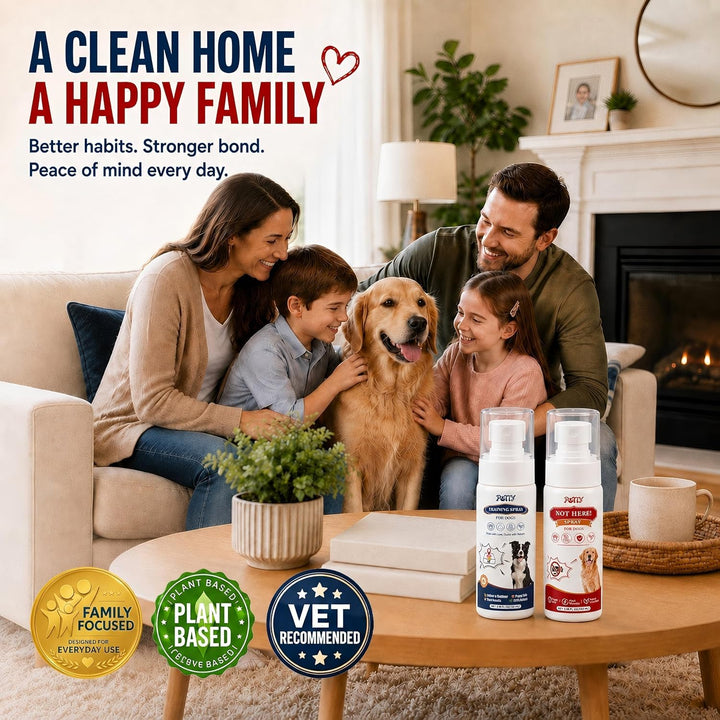 Potty Training Spray for Dogs, Premium Go Here Puppy Training Aid for Housebreaking, Indoor &amp; Outdoor Dog Pee Attractant Spray for Pads, Grass and Trays, 6.8 Fl Oz, (Blue+Orange)