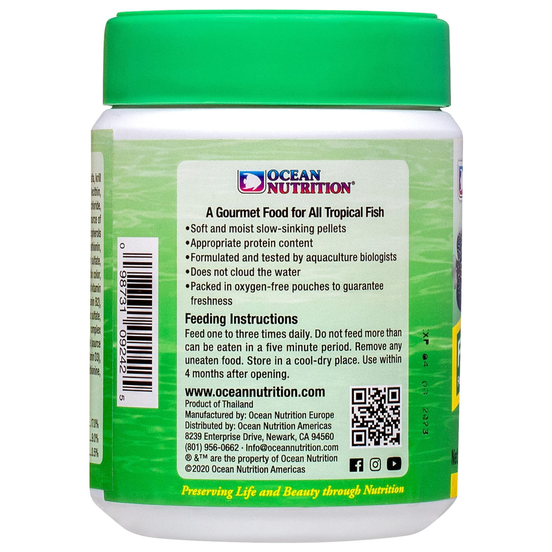Ocean Nutrition Formula Two Pellets + Fish Food Formula Two On-Disk Fish Food for Herbivorous &amp; Omnivorous Marine Tropical Fish, High Protein - (200 g Small Pellets+10.5g Small Size)