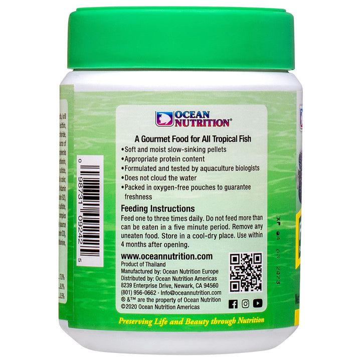 Ocean Nutrition Formula Two Pellets + Fish Food Formula Two On-Disk Fish Food for Herbivorous &amp; Omnivorous Marine Tropical Fish, High Protein - (200 g Small Pellets+10.5g Small Size)
